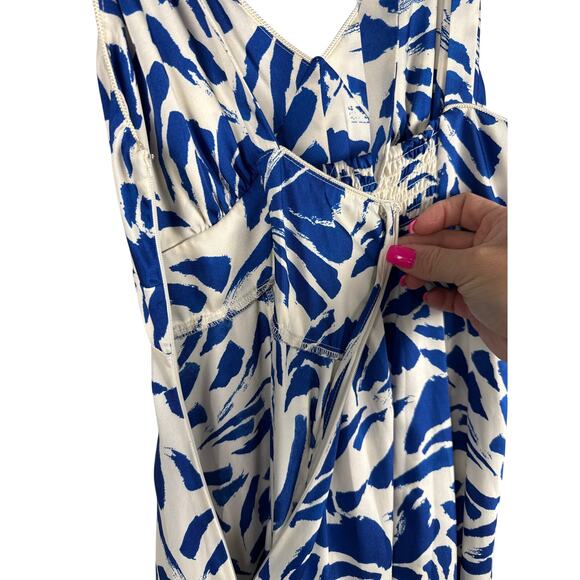 ALEXIS for‎ Target Botanical Tie Strap Asymmetrical Maxi Dress Blue Size Small - Picture 10 of 12